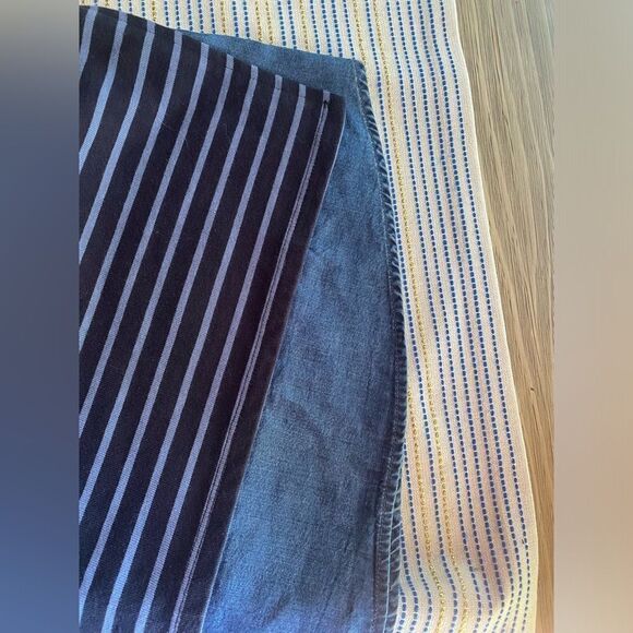 J.Jill Dress Mixed Media Shirttail  Striped Womens Size 1X  Blue Denim Pockets - Picture 10 of 15